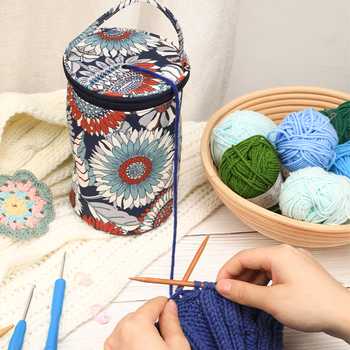 Κυλινδρική τσάντα αποθήκευσης για είδη πλεξίματος, πολυεστέρας, πολυλειτουργική, μοντέλο EB