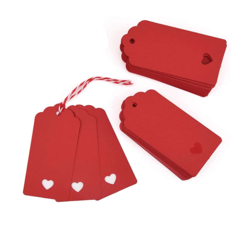 Ačiū atvirutė su pakabinta lipduku širdies formos — kartonas, šilumos perdavimo spausdinimas, pritaikoma, dovanos parduotuvėms, kilmė Zhejiang