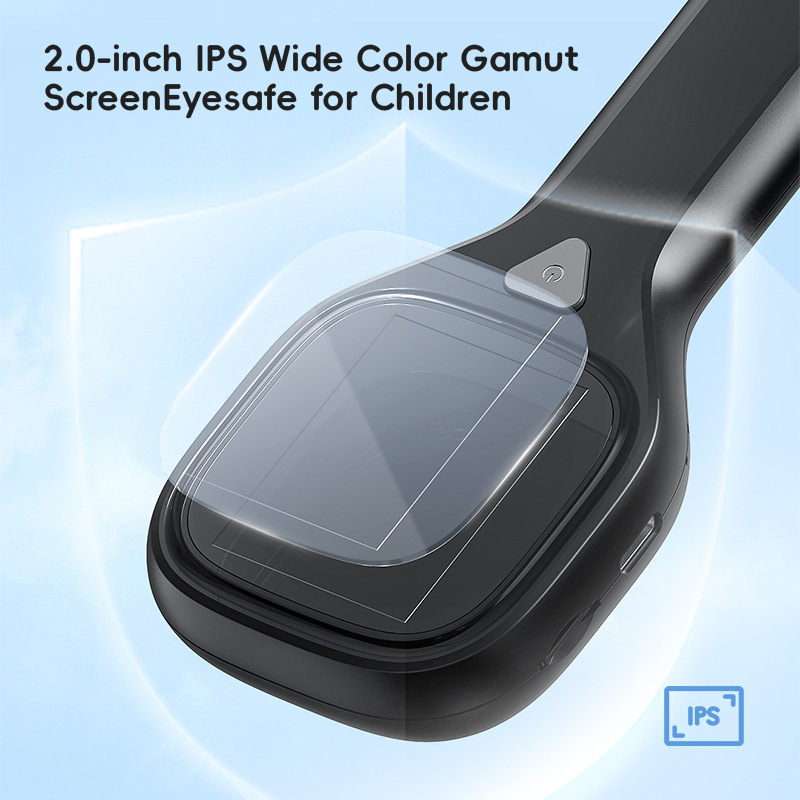 Vaikų rankinis mikroskopas X101, 400× padidinimas, 2,0 colių LCD ekranas, nuotraukų įrašymas, baterijos veikimo laikas 1,5 val.