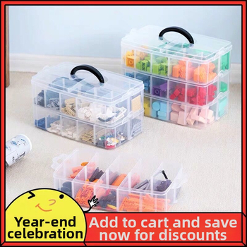 Κουτί αποθήκευσης κατασκευαστικών τεμαχίων - πολυεπίπεδη αποσπώμενη κατασκευή, φορητό, χωρητικότητα 18 L, πολυπροπυλένιο