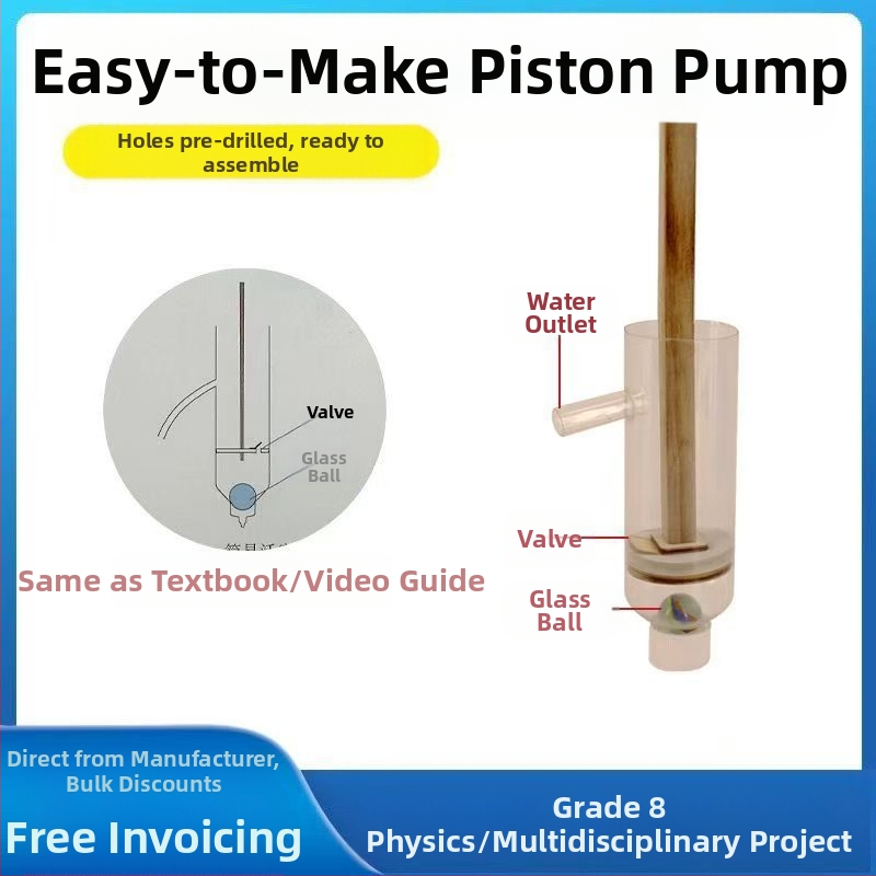 DIY paprastas pistono vandens siurblio modelis – Craftsman, iš plastiko, skirta 8 klasei, praktinis mokslų rinkinys