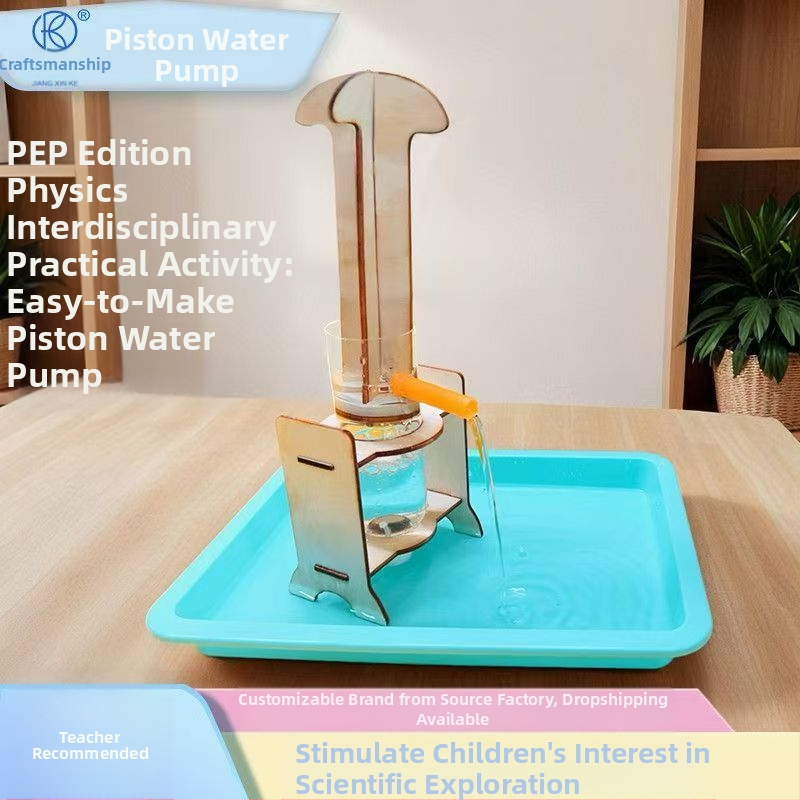 DIY paprastas pistono vandens siurblio modelis – Craftsman, iš plastiko, skirta 8 klasei, praktinis mokslų rinkinys
