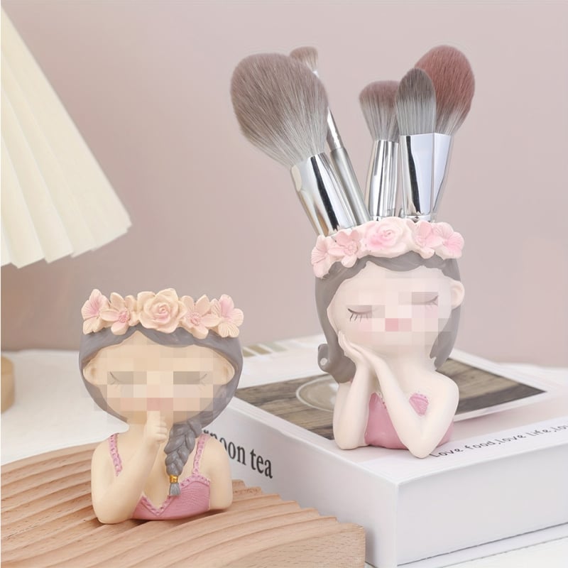 Gyanta virágcserép tündérrel sukulentákhoz, modern minimalista dekoráció, Qinpeng