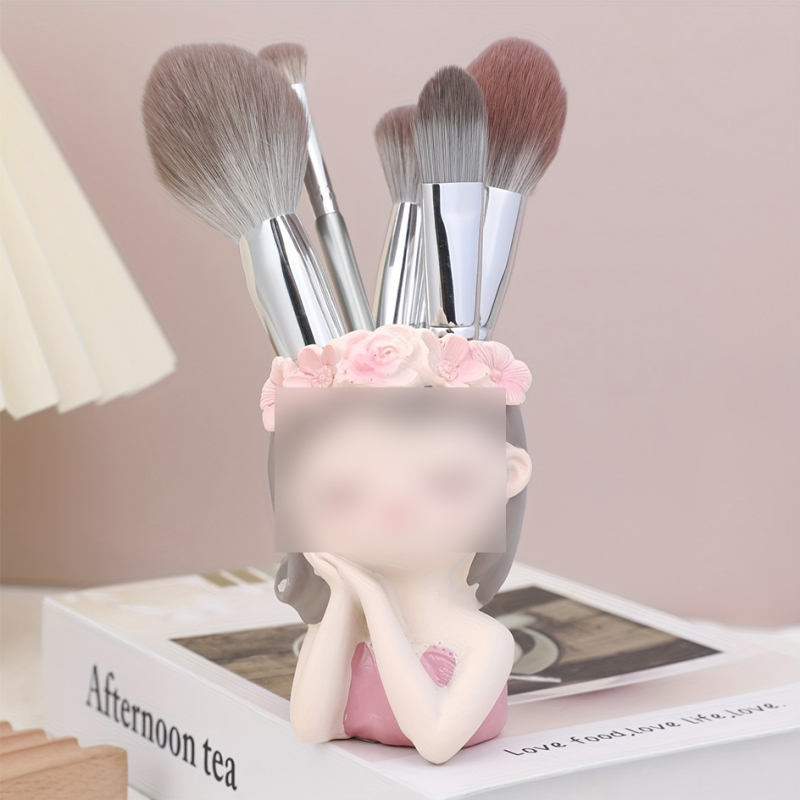 Gyanta virágcserép tündérrel sukulentákhoz, modern minimalista dekoráció, Qinpeng