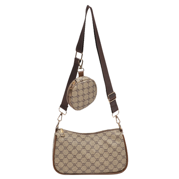 PU válltáska lánccal, városi egyszerű stílus, 3D szerkezetű, cipzáros, Tavasz 2025