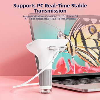 Παιδικό μικροσκόπιο χειρός για βιολογία/χημεία, φορητό ηλεκτρικό επιστημονικό σετ με περίβλημα από σιλικόνη, κατάλληλο για 7–14 ετών