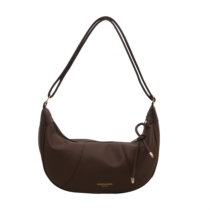 Női dumpling-stílusú táska — PU anyag, cipzáras zárás, poliészter bélés, dumpling alak, nyár 2025