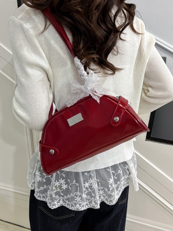 Τσαντάκι μασχάλης για γυναίκες, μόδα δρόμου, PU υλικό, κλείσιμο με φερμουάρ, πολυεστερική επένδυση (μόδα δρόμου; PU; φερμουάρ; πολυεστερική επένδυση)