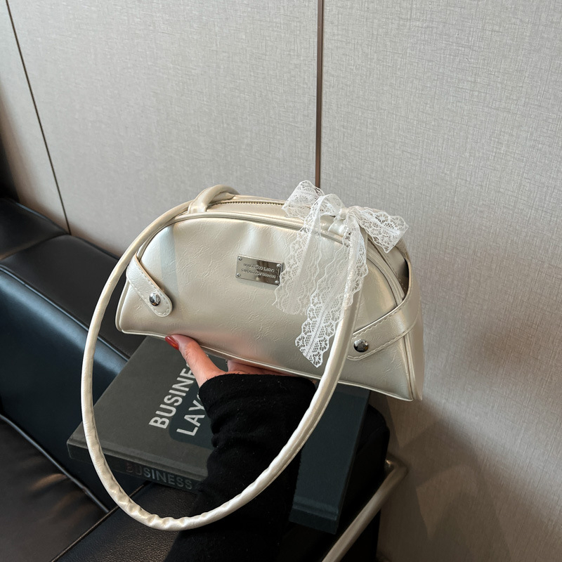 Дамска чанта за подмишницата, уличен стил, PU материал, закопчаване с цип, полиестерова подплата