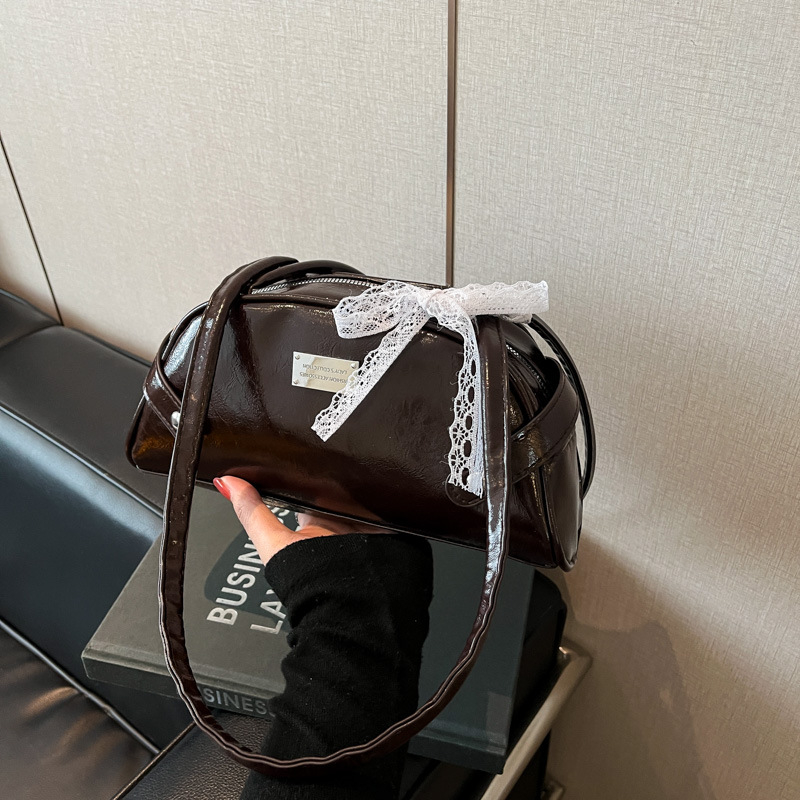 Дамска чанта за подмишницата, уличен стил, PU материал, закопчаване с цип, полиестерова подплата