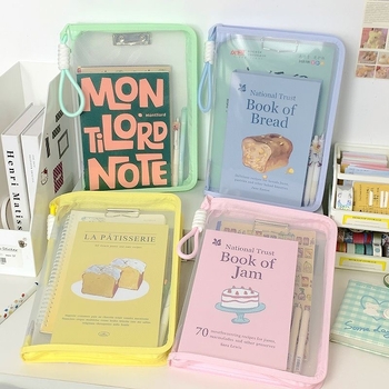 Чанта за документи от PP с прозрачен дизайн и акордеонна форма, с цип (Марка: Yibai points; Материал: PP; Стил: цип; Форма: акордеон)