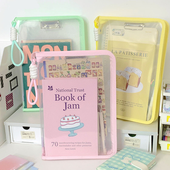 Чанта за документи от PP с прозрачен дизайн и акордеонна форма, с цип (Марка: Yibai points; Материал: PP; Стил: цип; Форма: акордеон)