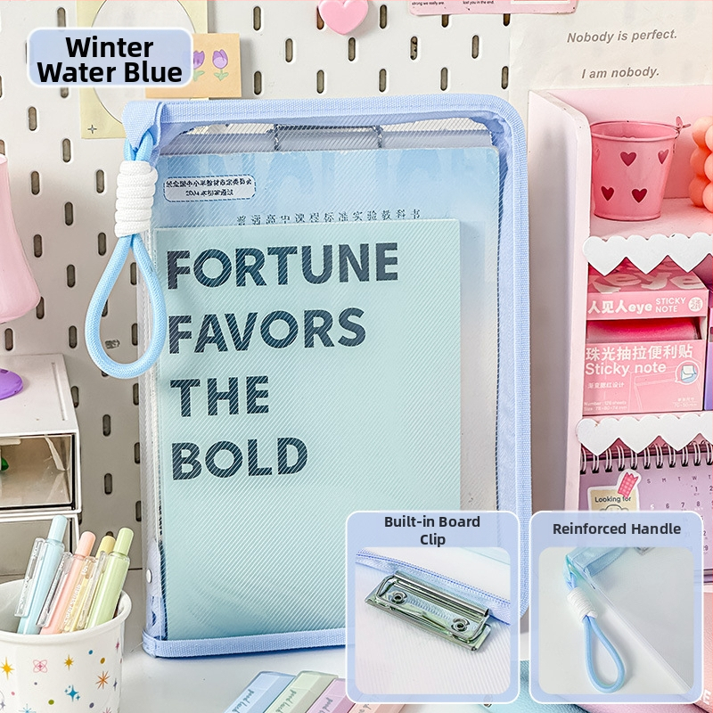 Чанта за документи от PP с прозрачен дизайн и акордеонна форма, с цип (Марка: Yibai points; Материал: PP; Стил: цип; Форма: акордеон)