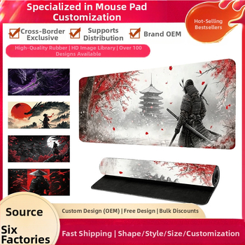 Голяма подложка за мишка с противохлъзгаща повърхност от естествен каучук, термопечат, размери 300×600×2 мм или 300×700×2 мм.