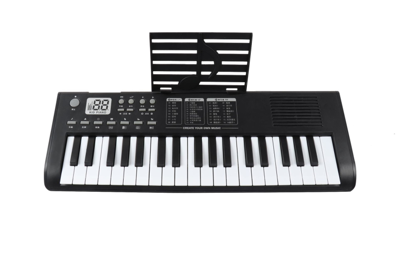 Bērnu elektriskais orgāns ar 37 taustiņiem, uzlādējams, daudzfunkcionāls, mikrofona statīvs, ABS materiāls, zīmols Octavebaby, piemērots bērniem 4-6 gadu vecumā.