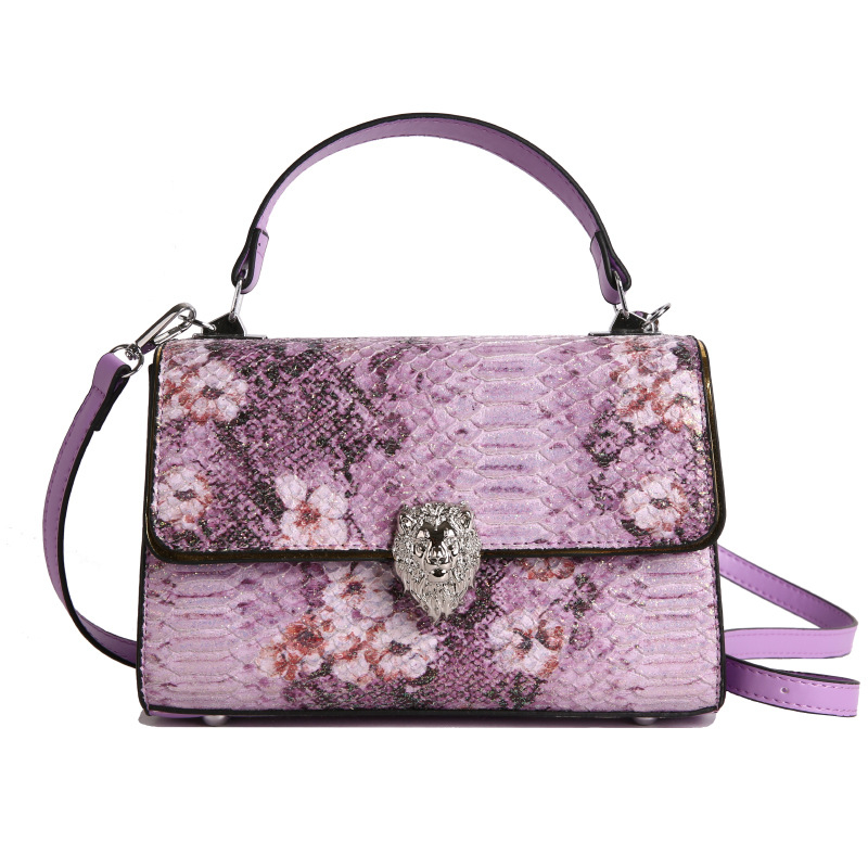 Geantă damă din PU, formă pătrată orientată orizontal, stil clasic, închidere cu cataramă magnetică, buzunar interior cu fermoar, căptușeală din piele sintetică