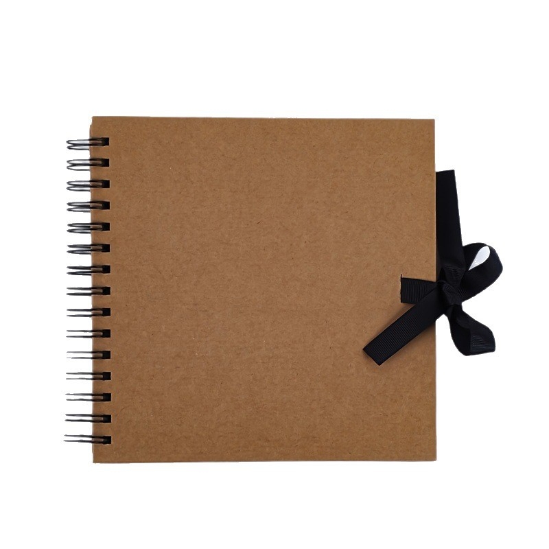 Спирално подвързан DIY фотоалбум, ръчно изработено, ретро крафт хартия скрапбук (Спирално подвързан; обложка от крафт хартия; DIY; ръчно изработено; скрапбук)