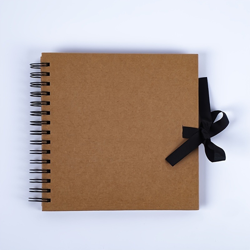 Спирално подвързан DIY фотоалбум, ръчно изработено, ретро крафт хартия скрапбук (Спирално подвързан; обложка от крафт хартия; DIY; ръчно изработено; скрапбук)