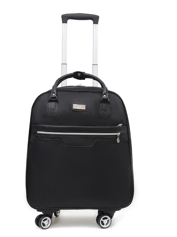 Bagaj în stil retro cu roți universale, deschidere cu fermoar, material Oxford, deschidere frontală, mare capacitate