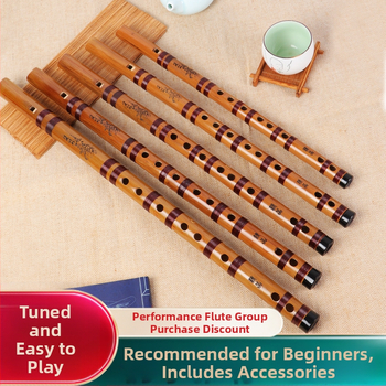 Začiatočnícka rovná flauta, 6 otvorov, tóny C D E F G, v balení sametová taška