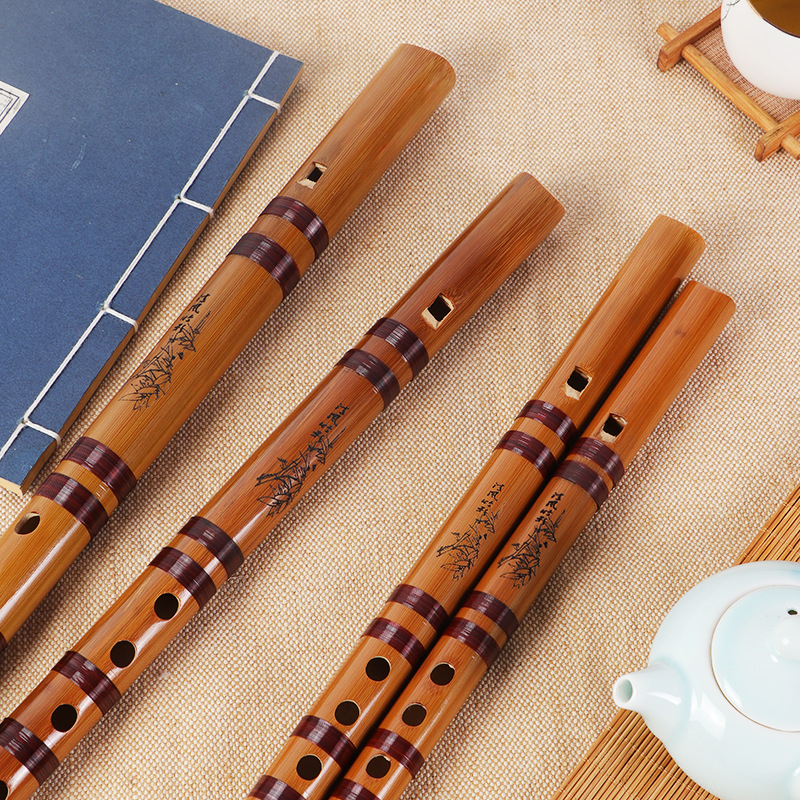 Φλογέρα ευθεία για αρχάριους, με 6 οπές, νότες C D E F G, με βελούδινη θήκη