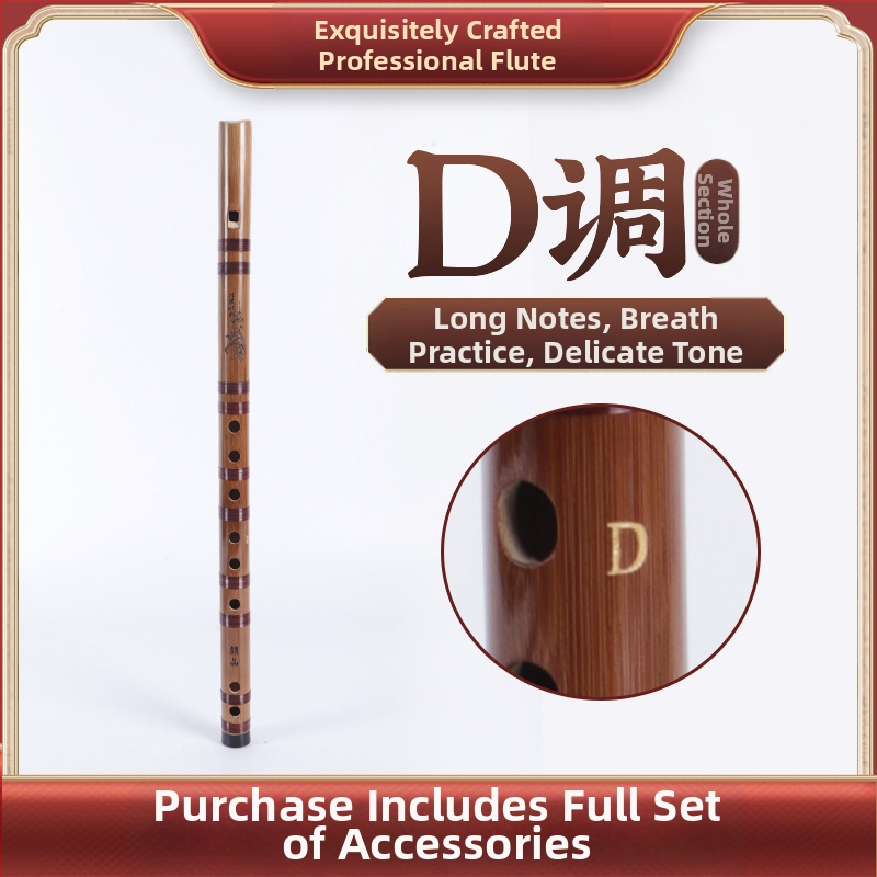 Začiatočnícka rovná flauta, 6 otvorov, tóny C D E F G, v balení sametová taška