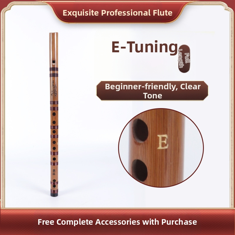 Začiatočnícka rovná flauta, 6 otvorov, tóny C D E F G, v balení sametová taška