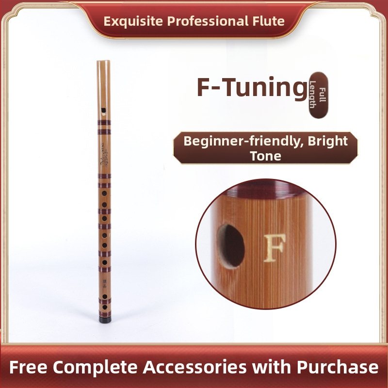 Začiatočnícka rovná flauta, 6 otvorov, tóny C D E F G, v balení sametová taška