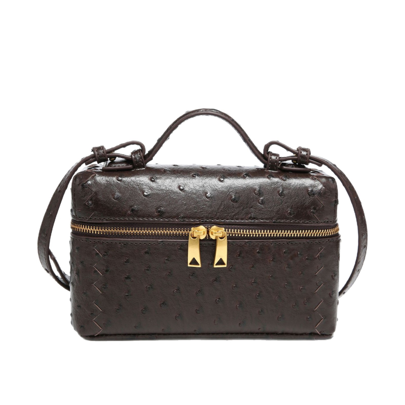 Geantă crossbody din PU, în formă pătrată orizontal, închidere cu fermoar, căptușeală din poliester, design exterior tridimensional