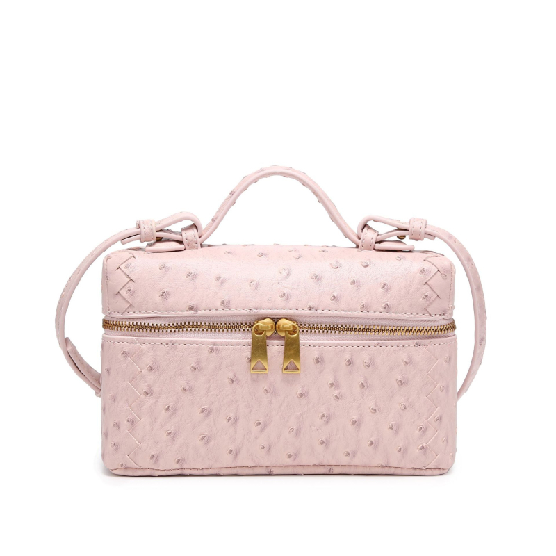 Geantă crossbody din PU, în formă pătrată orizontal, închidere cu fermoar, căptușeală din poliester, design exterior tridimensional