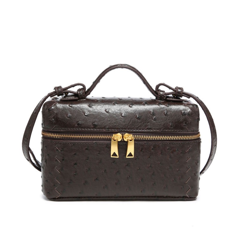 Geantă crossbody din PU, în formă pătrată orizontal, închidere cu fermoar, căptușeală din poliester, design exterior tridimensional