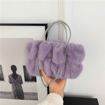 Ženska pliš crossbody mala kvadratna torbica — gradski jednostavni stil, vodoravni kvadratni oblik, magnetska kopča, pretinac sa zipom