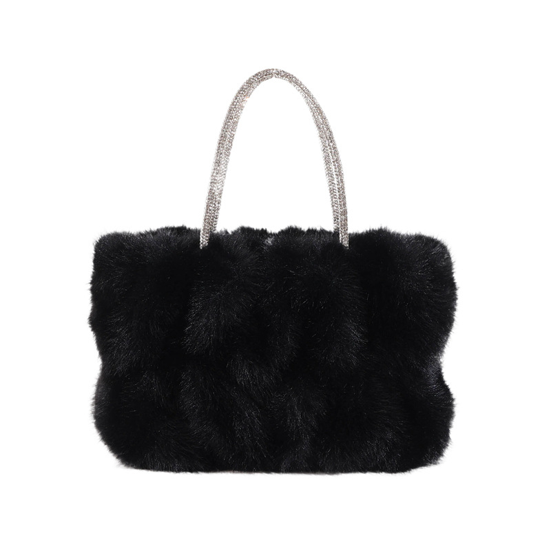 Ženska pliš crossbody mala kvadratna torbica — gradski jednostavni stil, vodoravni kvadratni oblik, magnetska kopča, pretinac sa zipom