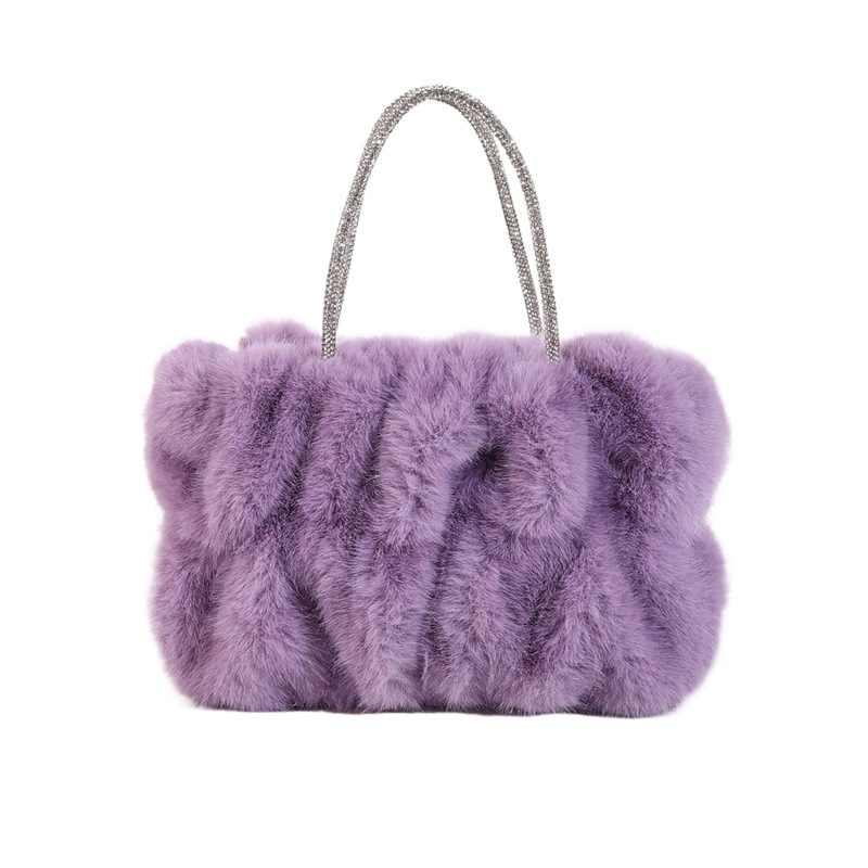 Ženska pliš crossbody mala kvadratna torbica — gradski jednostavni stil, vodoravni kvadratni oblik, magnetska kopča, pretinac sa zipom