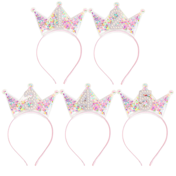 Αξεσουάρ κεφαλιού: PVC κορωνίδα για γενέθλια με πούλιες και φούντα με μαργαριτάρια, χειροποίητο, unisex