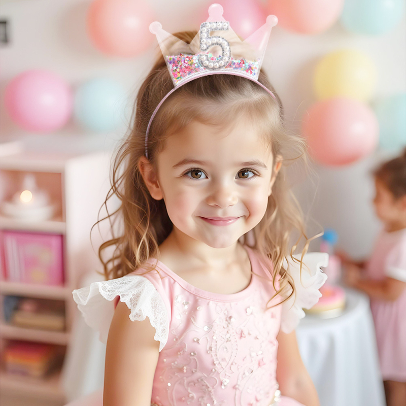 PVC диадема корона за детски рожден ден, ръчна изработка, стил мил, унисекс аксесоари за глава