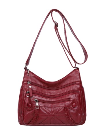 Geantă din piele PU, pătrat orizontal, stil urban minimalist, închidere cu fermoar, căptușeală din poliester, buzunar interior cu fermoar, buzunar pentru telefon, buzunar pentru buletin, construcție moale, curea de umăr unică, geantă crossbody cu compartim