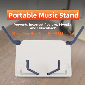 Pārvietojams partitūru statīvs ar planšetdatora turētāju – ABS, modelis 008, galda lietošanai