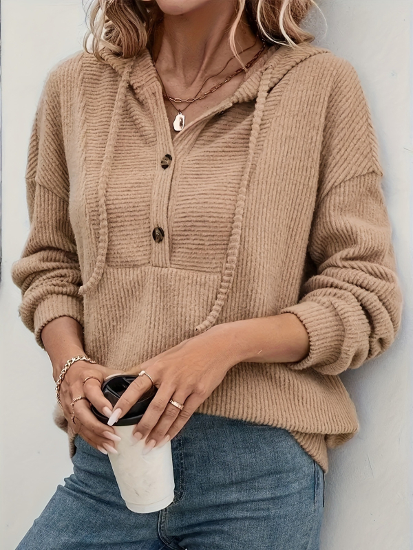 Női kapucnis karcsúsított szabású poliészter-elasztán pulóver-sweatshirt, hosszú ujjú