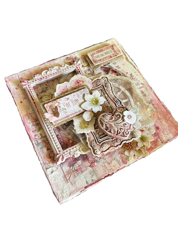 DIY πρότυπο για δημιουργία καρτών ευχών και scrapbooking με σχέδιο μανιταριού-πλαισίου και φύλλων, φρέσκο και γλυκό σχέδιο