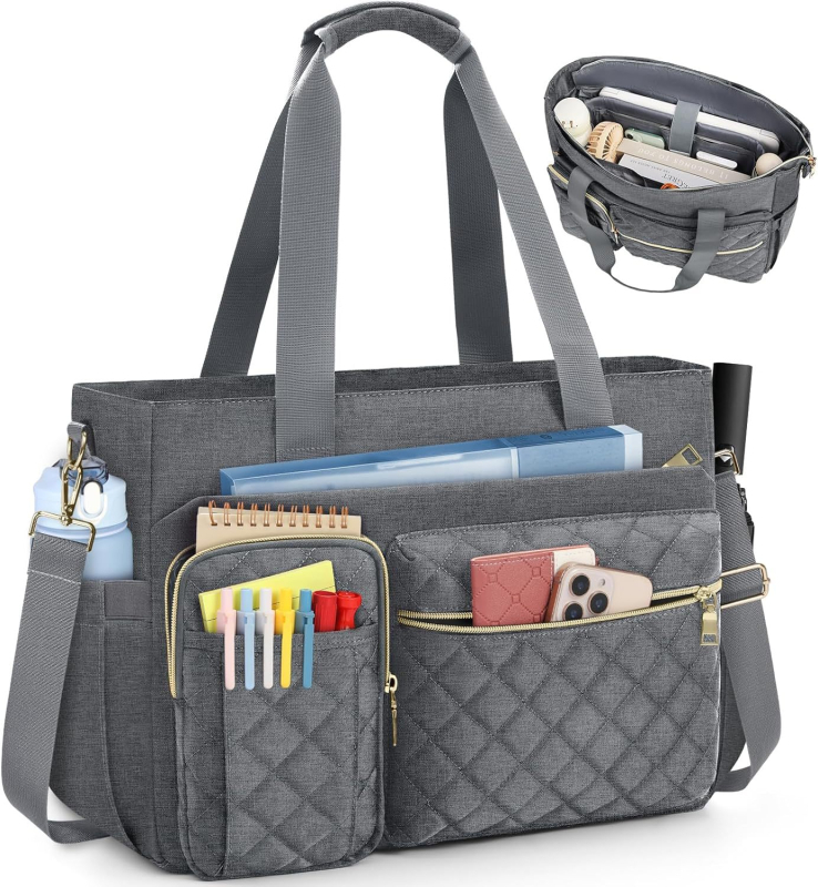 Többcélú tanár táska, nagy kapacitású, vállon vihető, laptopzsebbel