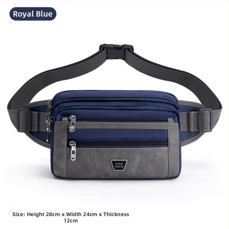 Pánska bedrová taška - Nylon, mestský minimalistický štýl, priedušná, veľká kapacita, podšívka z polyesteru