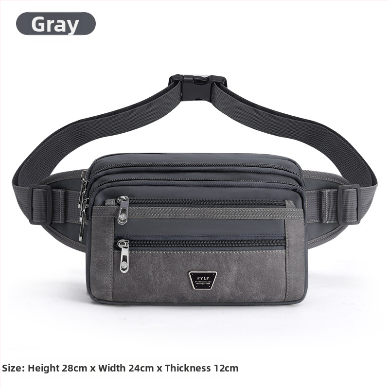 Pánska bedrová taška - Nylon, mestský minimalistický štýl, priedušná, veľká kapacita, podšívka z polyesteru