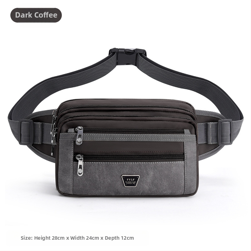 Pánska bedrová taška - Nylon, mestský minimalistický štýl, priedušná, veľká kapacita, podšívka z polyesteru
