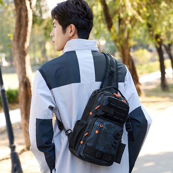 Daudzfunkcionāla ārējā plecu soma, neilona materiāls, ūdensnecaurlaidīga un izturīga, liela ietilpība, gaisa spilvena siksna, piemērota makšķerēšanai, pārgājieniem un riteņbraukšanai