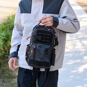 Daudzfunkcionāla ārējā plecu soma, neilona materiāls, ūdensnecaurlaidīga un izturīga, liela ietilpība, gaisa spilvena siksna, piemērota makšķerēšanai, pārgājieniem un riteņbraukšanai