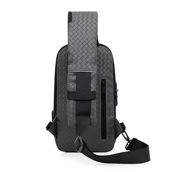 Мъжка чанта за гърдите PU, дишаща, кариран модел, за бизнес пътувания, пролет 2024 (PU; дишаща; кариран модел; пролет 2024; бизнес пътувания)