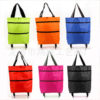 Δίτροχο αναδιπλούμενο καρότσι αγορών, PVC, φόρτωση έως 5 kg, ελαφρύ 350 g