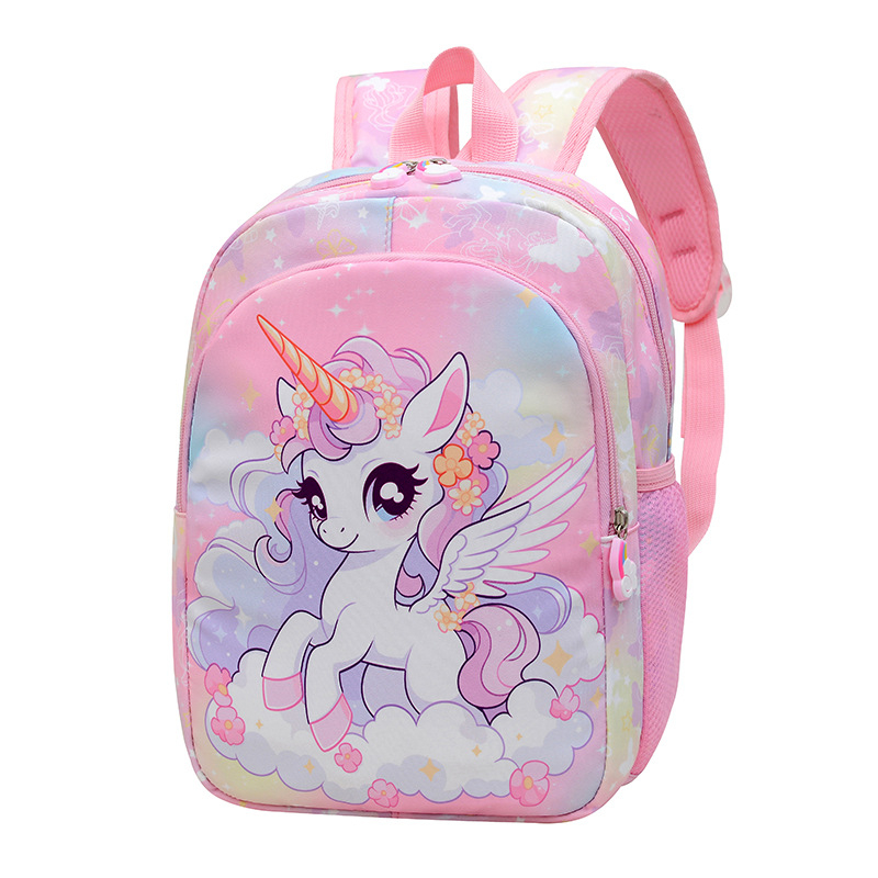 Ghiozdan pentru copii pentru școală, model cu animale, material Oxford, ultra-ușor, respirabil, rezistent la apă, curea de umăr curbat