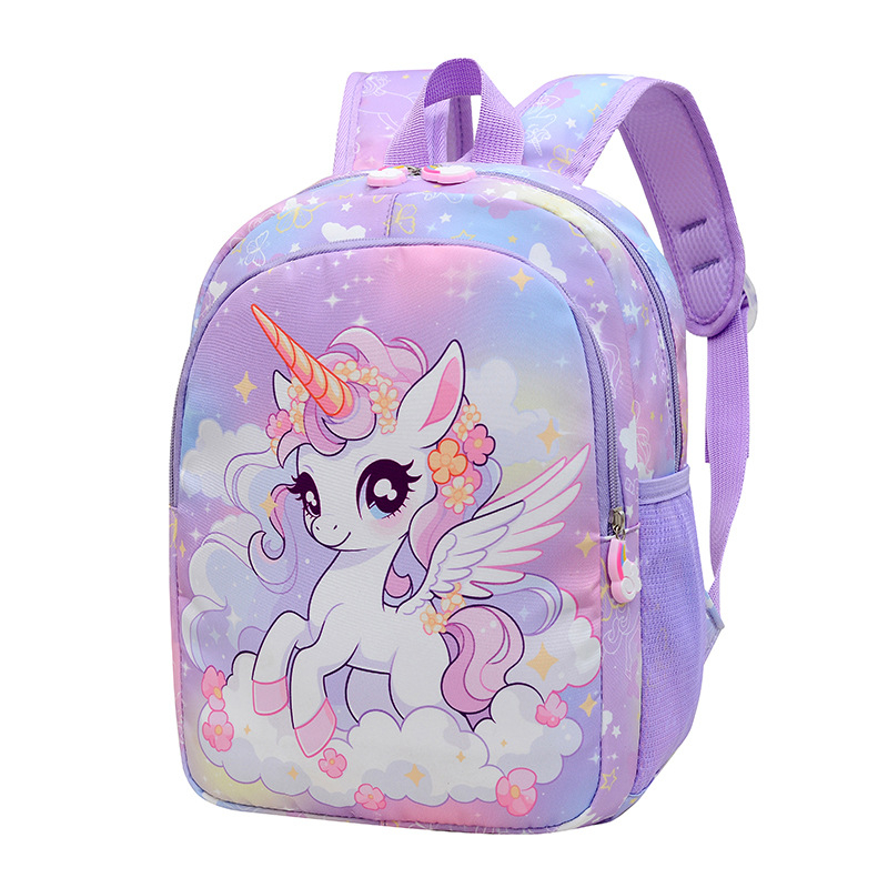 Ghiozdan pentru copii pentru școală, model cu animale, material Oxford, ultra-ușor, respirabil, rezistent la apă, curea de umăr curbat